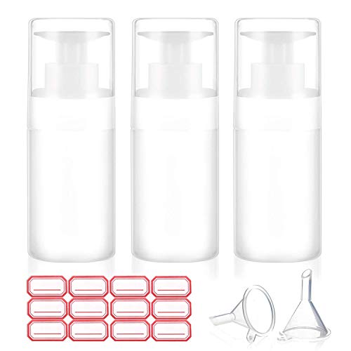 Acetone Pump Dispenser Push Down Pump Dispenser Lockable Alcohol Dispenser Bottle 3 Packs 100ml One-Touch Pump Dispenser For Alcohol,Acetone,Nail Polish remover & Makeup Remover, Toner ect by Jiulory