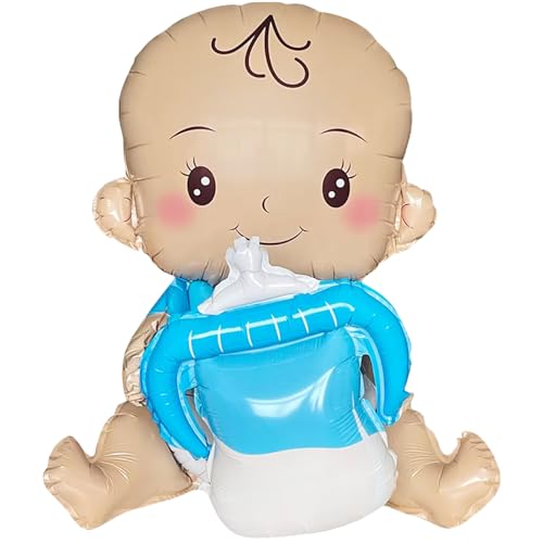 Image of Rozi Decoration Baby Boy Shape Foil Balloon for Naming Ceremony Party Decoration, Cute Sitting Foil Balloon for Baby Shower, Welcome Baby Celebration and Kids Theme Decor (Blue Design) Pack of 1 Pcs