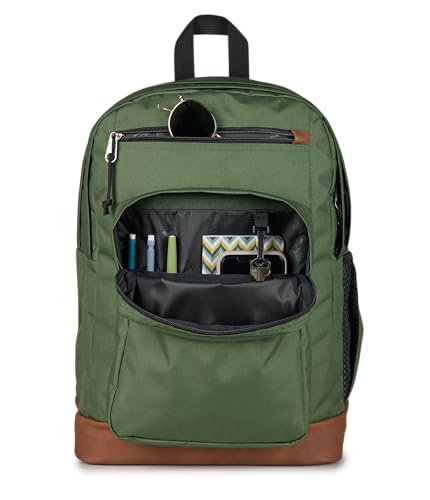 Image of JanSport Cool Backpack with 15-inch Laptop Sleeve, Large Computer Bag Rucksack with 2 Compartments, Ergonomic Straps, Cargo Green