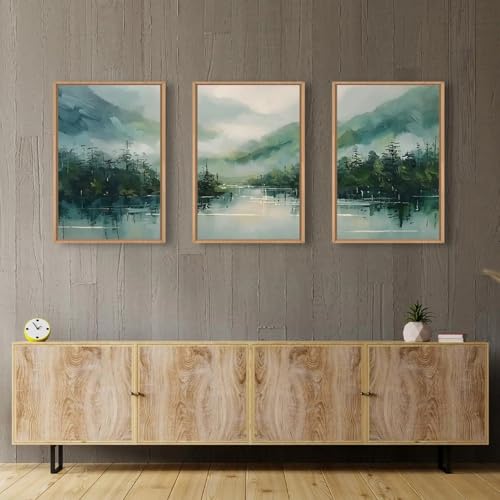 Impression sur toile paysage vert grand format pour salon chaleureux - 3