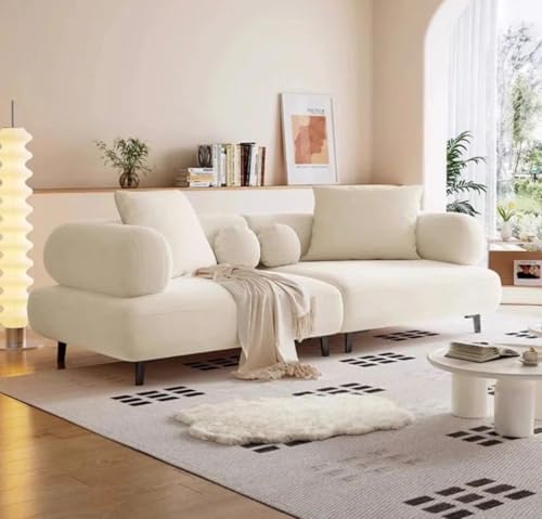 Image of Style Creative 3-Seater Sofa - Modern Elegance for Your Living Room (White, Three Seater)