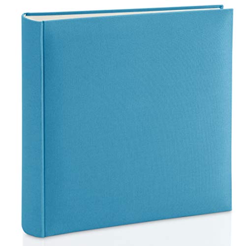 Hama Fotoalbum mit Stoffeinband 30x30 cm (Jumbo Fotobuch mit 100 weißen Seiten, Photoalbum mit Pergamin-Trennblättern…