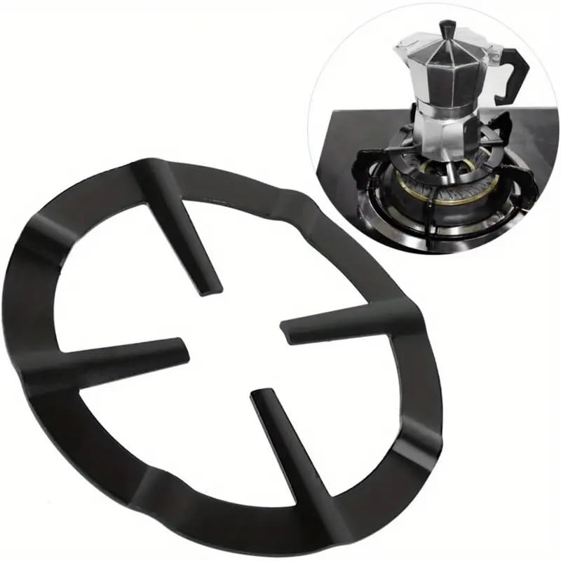 Soporte para Cocina de Gas, Soporte Anillo Wok, Soporte redondo para olla Moka, Rejilla para gas, Quemador, Reductor universal cocina, Hierro Fundido, Color negro, Diámetro 120 mm