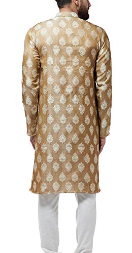 Image of SOJANYA Men's Silk Cotton Regular Fit Printed Regular Kurta