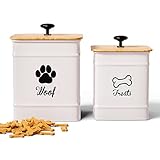 Dog Treat Container Airtight Set of 2 - 8x6" & 7x5" Dog Treat Jars with Lids Airtight - Dog Treat Jars for Kitchen Counter - Dog Treat Canister - Big Dog Cookie Jar Dog Treat Jar - Pet Treat Container