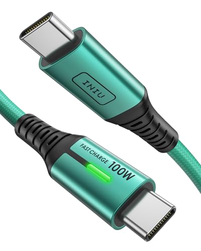 INIU Câble de charge rapide USB-C, 2 m/vert, type C, en nylon, USB-A vers USB-C, pour téléphone portable Samsung S22 S21 Note 10 Google Pixel 7 iPad Pro Huawei Xiaomi 11 PS5, etc.
