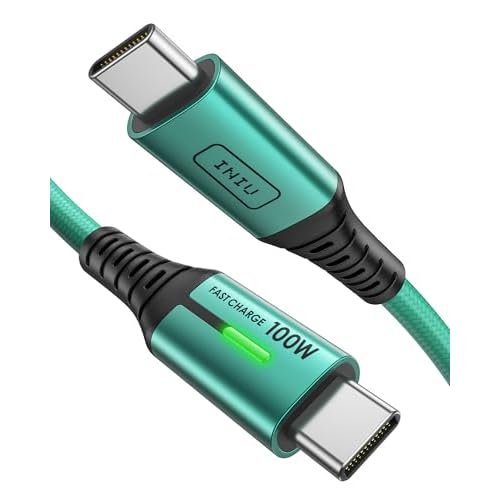 INIU USB C Cable, [2m] 100W Fast Charging USB C to USB C cable, Nylon Braided Phone Charger Type C Data Cord for iPhone 17 16 Pro Max, MacBook, iPad Air, Samsung S25 S24 Ultra, Google Pixel