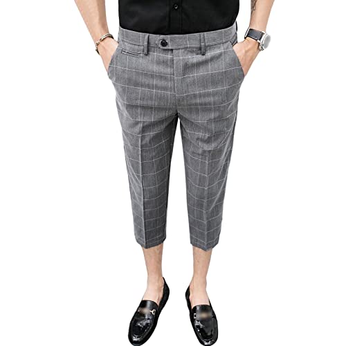 Pantalones Capri Slim de Hombre a Cuadros Gris Talle 34 miniatura 1