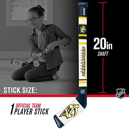Franklin Sports Nashville Predators NHL Mini Soft Hockey Stick Set - NHL Team Soft Foam Mini Hockey Stick and Ball Set - Great Toy for Kids — view 2