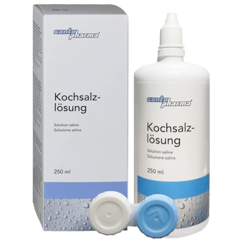 Conto-pharma Kochsalzlösung 250 ml - Soluzione Salina – Sterile e Isotonica per Lenti a Contatto Morbide e Rigide – Risciacquo, Umidificazione e Disinfezione Termica Svizzera