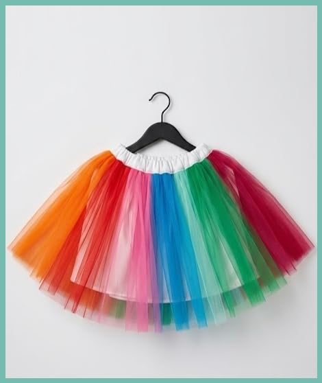 Rainbow Tulle Skirt - Soft Tutu Dress for Parties, Birthdays & Dance (Ages 8-12 Years)-image-48