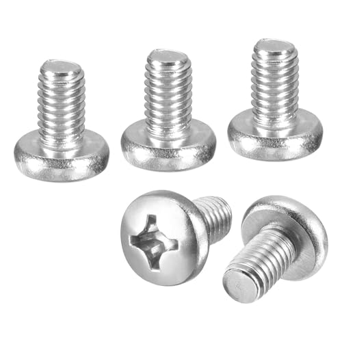 DTGN M6-1x10 Phillips Pan Head Machine Screws 304 Silver 20pcs