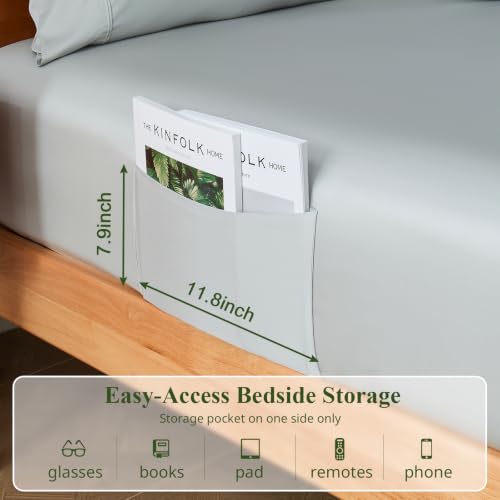 Image of Queen Size Sheet Set, Viscose Bamboo Sheets for Bed Set 4pcs, 100% Viscose Derived from Bamboo, Hotel Luxury Silky & Cooling for Hot Sleepers, Deep Pocket Up to 17 inch, Light Grey