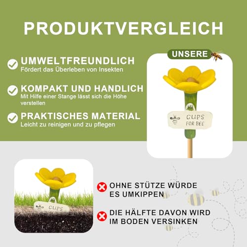LATRAT 4 Stück Insektentränke, Bienentränke für Den Garten, Bienenbewässerungsstation im Freien, Sichere Insekten Trinkbecher für Bienen & Schmetterlinge