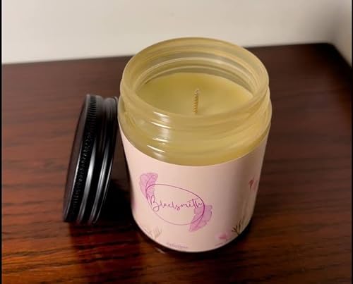 Natural Scented Soy Candle | Jasmine | Medium 7 Oz One Cotton Wick | Long Burn Time | Includes Metal Lid And Gift Box | Blacksmith Candles #TOP3