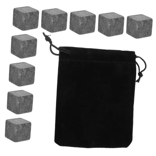 VALICLUD Pietre Ghiaccio Riutilizzabili in Resistente per Whiskey e Bevande con Sacchetto in Nero Raffreddamento Costante Diluizione Facili da