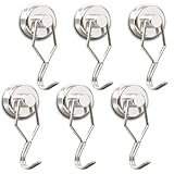 Magnetic Hooks,Tohoer Heavy Duty Neodymium Magnet Hook 60LBS with Rust Proof for Indoor Outdoor...