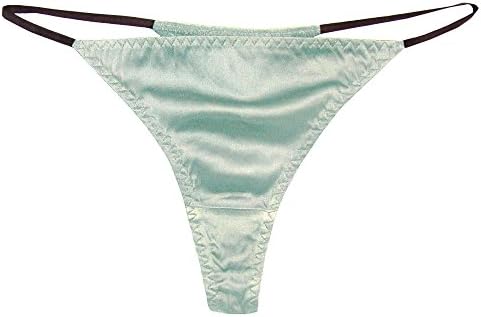 93% Silk 7% Spandex Women's Low Rise Sexy Thong 015 Aqua S/M