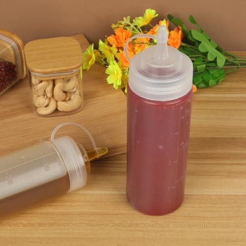 Miniatura 5 de Squeeze Flasche,Saucenflasche 500ml 16oz,Spritze Quetschflasche,Condiment Flaschen Ölflasche Plastik,Ketchup,Soßenflaschen,Scharfe Soya Sauce Soße,Olivenöl,Spritzflasche Gewürzflasche Dressing Bottle