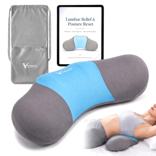 VYNUX 3-in-1 Lumbar Support Pillow and Lower Back Massager with Heat, Vibration and Air Compression, Rechargeable Cordless Memory Foam Cushion for Office Chair, Car and Bed by VYNUX - Used condition - US$79.93