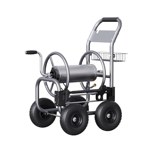 Image of Giraffe Tools Garden Hose Reel Cart with Wheels,250FT 5 /8 inch Hose Capacity