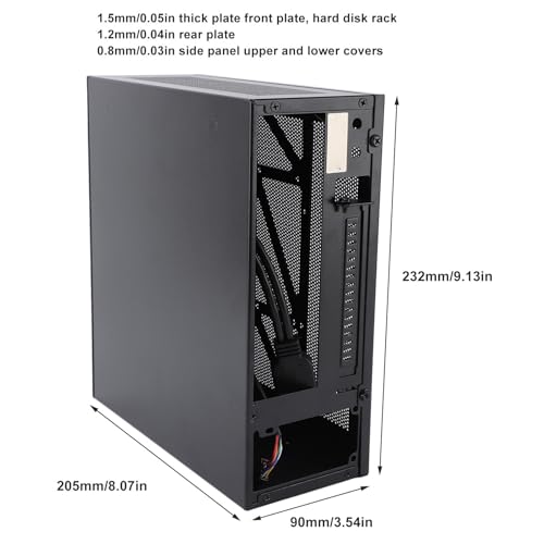 Gabinete para PC Yunir Torre Negro, compatible con Mini-ITX, acero resistente, puertos USB 3.0, disipación de calor eficiente miniatura 6