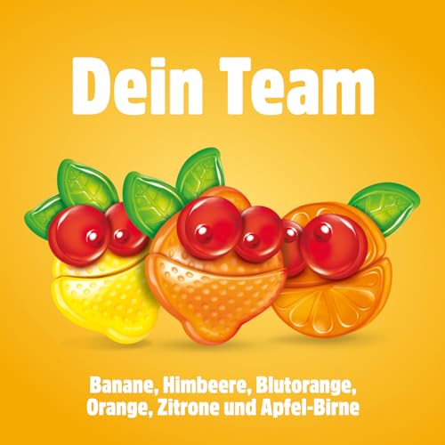 nimm2 Lachgummi Minis Runddose – 1 x 735g (70 Mini Packs) – Fruchtgummi mit Fruchtsaft und Vitaminen 5