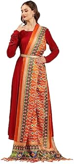 DUPATTA BAZAAR Women's Floral Silk Blend Dupatta