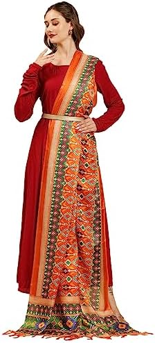 DUPATTA BAZAAR Women's Floral Silk Blend Dupatta