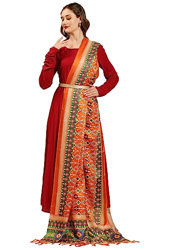 DUPATTA BAZAAR Women's Floral Silk Blend Dupatta