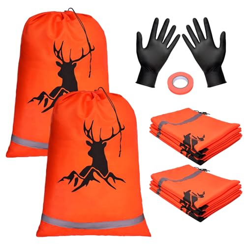 TheClouds 12 Pack Elk Game Bags,Hunting Game Bags with Reflective Strips,Reusable Waterproof Caribou Game Bag 20