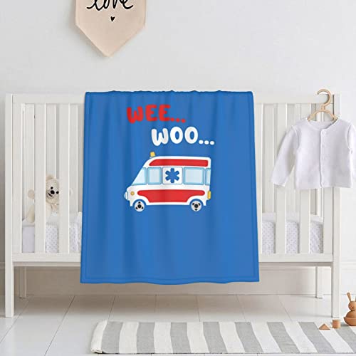 Image of Wee-Woo-Ambulance-Amr-Funny-EMS-EMT-Paramedic- Baby Blanket Swaddle Blankets Soft Baby Receiving Blanket Infant Wrap Troller Blanket 30x40 in