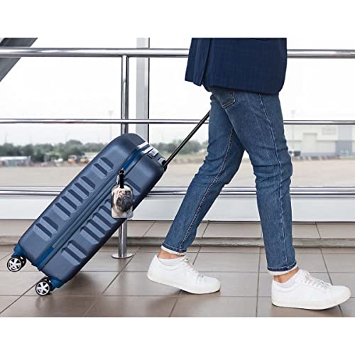 Zoczos Pug Dog Luggage Tags Lovely Shapi Puppy Adorable Doggy Pet Animal The Dog Cocked Its Head Privacy Cover Id Label With Strap And Address Card For Travel Bag Suitcase, 1 Pack #TOP5