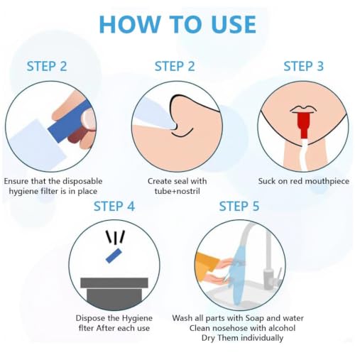 Image of AVNISH Premium Baby Nasal Aspirator and Manual Snot Sucker, Nose Cleaner Kit for Newborns, Infants and Toddlers, Portable Congestion Relief Booger Remover with 20 Replacement Foam Filters