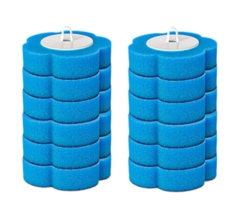 Image of CRIYALE 12pc Disposable Toilet Brush Refills, Toilet Cleaning Sponge for Supreme Deep Cleaning and Hygienic Bathroom Maintenance Household Products Accessory (12 Blue Only Refilles)