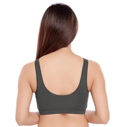 Image of juliet Women's Non Padded Non Wired Cotton Sports Bra JS 90-4 Dark Grey 2XL