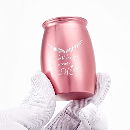 Image of Small Keepsake Urns for Human Ashes for Women /Female / /Mom /Mother | 2.7 inch Pink Mini Cremation Urn - Small Memorial Token Urn with Velvet Bag & Funnel - A Perfect Tribute & Gift for Families