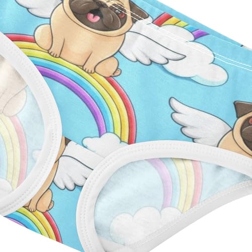 Cute Pug Dog Rainbow Blue Sky Panties Little Girl Girls Underwear Toddlers Cotton Print Briefs Undies Kids 2t4