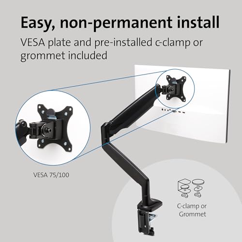 Image of Kensington SmartFit One-Touch Adjustable Monitor Arm K59600WW, Black
