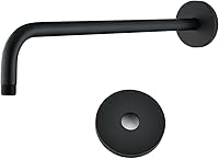 Vista 8 de Brazo de ducha de barrido de 16 pulgadas de largo montado en la pared Extensión de cabezal de ducha dorada con brida única, conexión estándar de 1/2