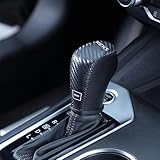 XITER for Genuine Leather Gear Shift Knob Cover Car Protect Accessories Case for Nissan Kicks 2018-2024 (Carbon Fiber)