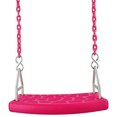 Swing Set Stuff Inc. Flat Seat with 8.5 Ft. Coated Chain (Pink) and SSS Logo Sticker