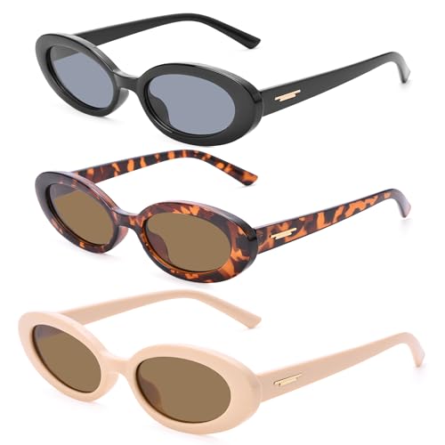 Fashion Retro Oval Sunglasses for Women Men Tiny Small Cat Eye Sunglasses Vintage 90s Shades