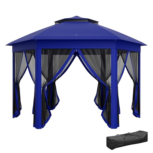 Outsunny 13' x 13' Pop Up Gazebo, Hexagonal Canopy Shelter