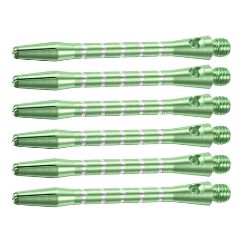YOKIVE 6 Pcs Dart Shafts, Indoor Outdoor Aluminum Medium 2BA Thread Dart Stems Replacement Dart Accessories | Home, Club, Camping (Green, 48mm)