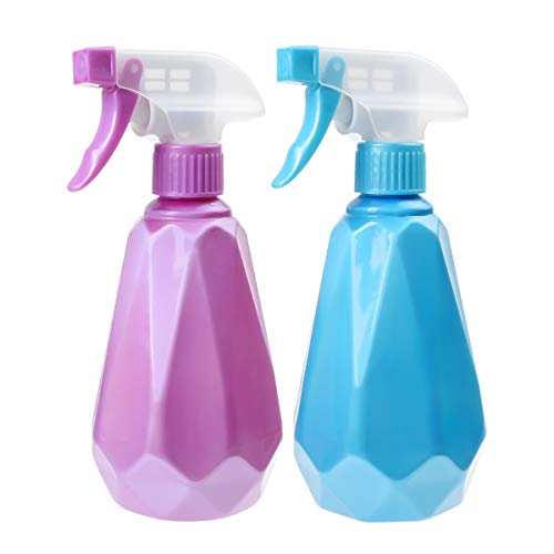 Preisvergleich Produktbild Uotyle 500ml Sprühflasche Blumensprüher aus Hartplastik, Stabil Spruehflasche für Pflanzen und Bügeln - (2 Stck- BlauLila)