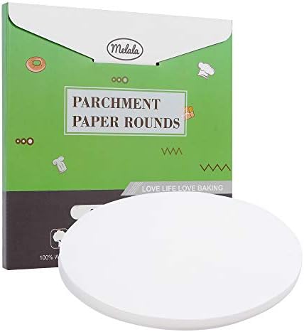 Melala 200Pcs Parchment Paper Rounds 9 Inch, Non-Stick Precut Parchment Paper Liners for Tortilla Press, Air Fryer,Round Cake Pan,Springform Pan,Toaster Oven(White)
