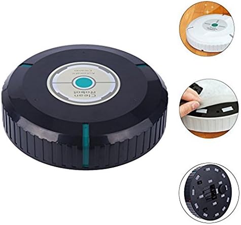 Intelligent Robotic Vacuum Cleaning Robot Floor Cleaner Vacuum Microfiber Dust Cleaner Automatic Sweeping Machine (Black)