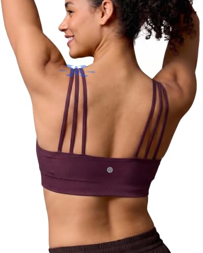 FITTIN Strappy Sports Bras for Large-Bust: 3-Strap Pressure Relieving - Zero Pressure 12H Comfort Low Support Backless Bra for Everyday Wear - Enhanced Coverage No Spillage - for Women A-D Cups White