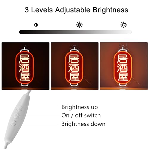 Image of Japanese Izakaya Beer Bar Neon Sign LED Neon Light for Business Wall Decor with Dimmable Switch for Pub Club Party Restaurant 居酒屋 Japanese Style USB Powered